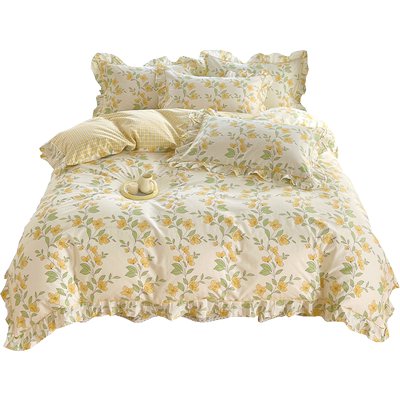 全棉韩版花边床上四件套