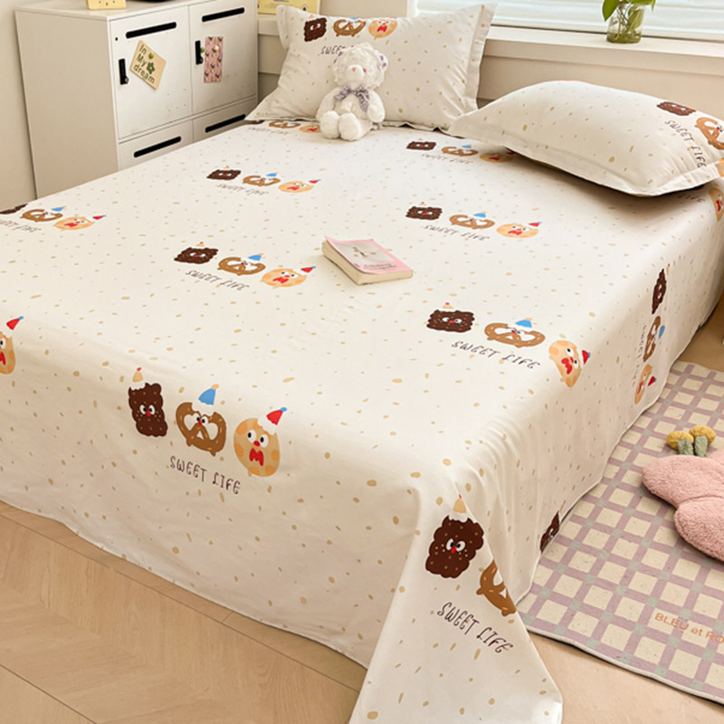 ins风床单单件纯棉100可爱卡通儿童1.8床全棉被单双人枕套2三件套,床上用品,床单,淘宝优惠券,粉丝福利购,淘宝优惠卷