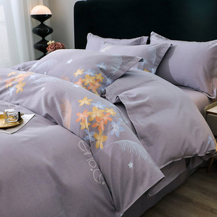 纯棉加厚磨毛被套单件全棉150x200x230被罩学生被单人宿舍四件套