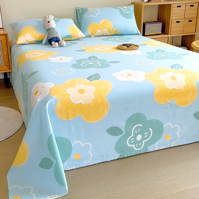 老粗布床单床笠单件花卉全棉加厚纯棉单双人亚麻棉被单床罩三件套,床上用品,床单,淘宝优惠券,粉丝福利购,淘宝优惠卷