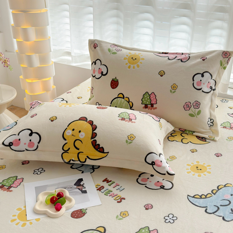 牛奶绒儿童枕套30x50一对装40x60