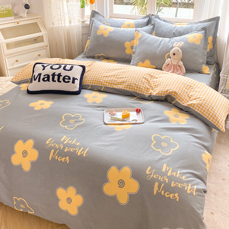 简约花卉纯棉被套单件