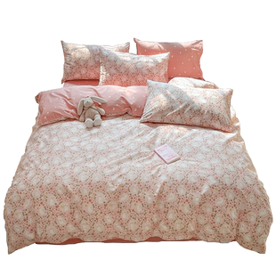 北欧全棉被套单件100纯棉单人学生宿舍150x200x230双人被罩四件套