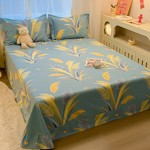 加厚磨毛床单单件纯棉四季 通用全棉学生宿舍被单人枕套三件套炕单