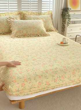 韩版碎花全棉床笠单件ins100纯棉席梦思保护套儿童床套罩床垫子罩