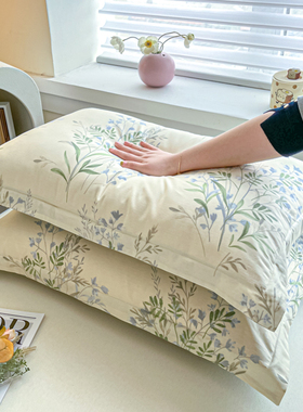 纯棉枕套30x50一对装儿童全棉花卉枕头套40x60记忆枕芯套48x74cm