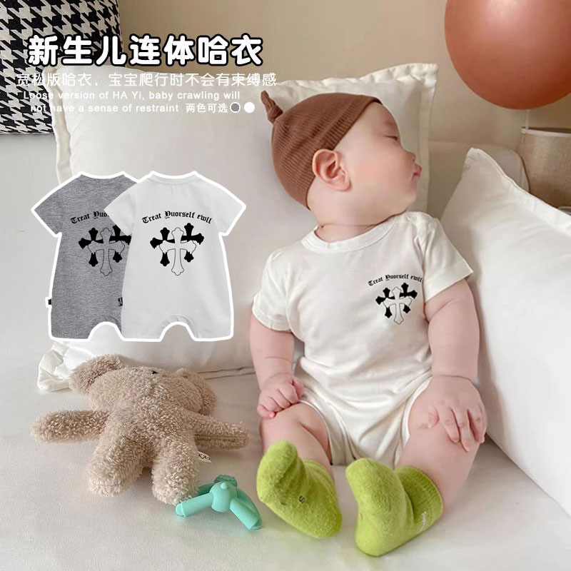 婴儿夏薄款衣服a类纯棉短袖哈衣超萌爬服透气男女宝宝夏装包屁衣