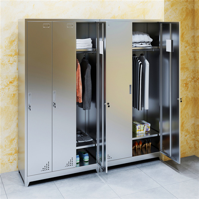 定做304不锈钢更衣柜员工柜浴室工厂车间柜子宿舍储物柜碗柜鞋柜