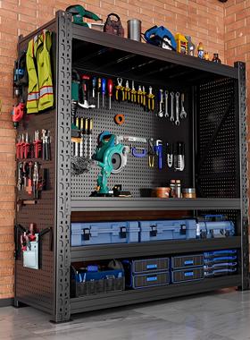 重型货架仓库置物架多层收纳架带洞洞板侧面五金工具架放置储物架