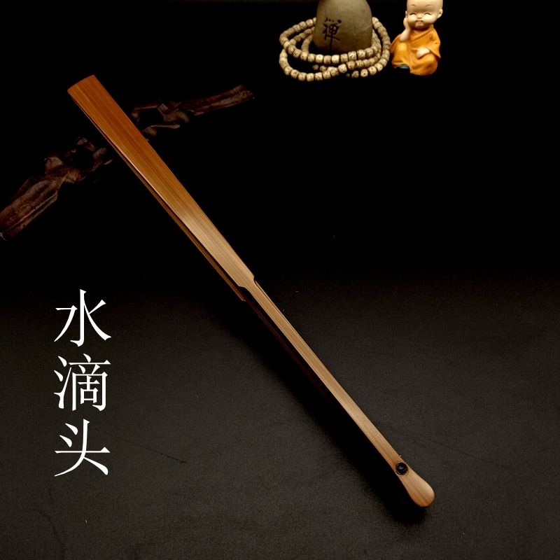 空白洒金宣纸水磨老玉竹折扇