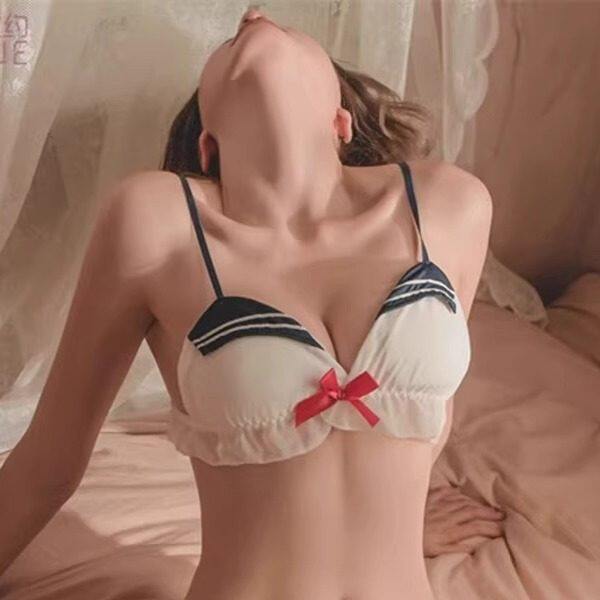 日系甜美性感可爱水手服海军风小胸聚拢美少女纯欲萝莉风内衣套装