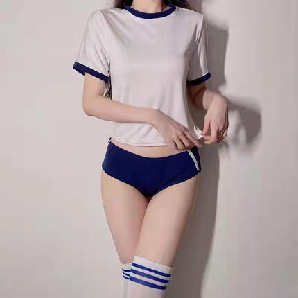 性感内衣日系微胖体操服夏季少女纯欲风套装高校学院学姐风运动装