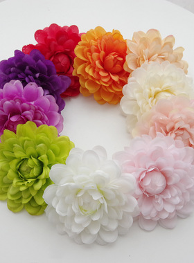 仿真花丽菊 diy手工菊花花朵花头花环材料装饰花绢花花墙服饰配件