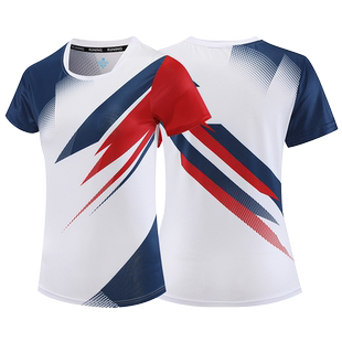 高端羽毛球服男女T恤速干运动情侣短袖上衣网排球跑步定制比赛服