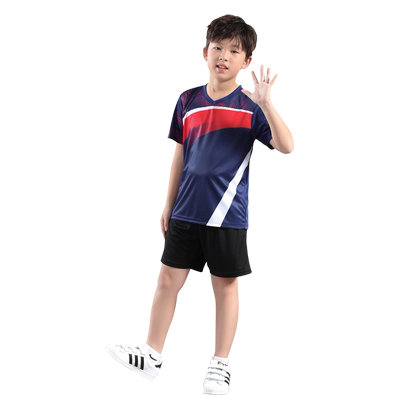 儿童夏季短袖比赛羽毛球服