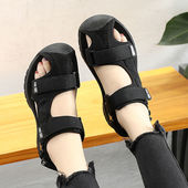 新款 沙滩鞋 丑萌少女包头女凉鞋 夏孕妇胖脚平底H防滑运动外穿大码