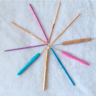 宝宝线婴儿鞋子帽子材料包可钩钩针软柄钩针竹柄钩针氧化钩针毛线