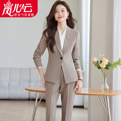 韩版女士长袖职业西服正式西裤套