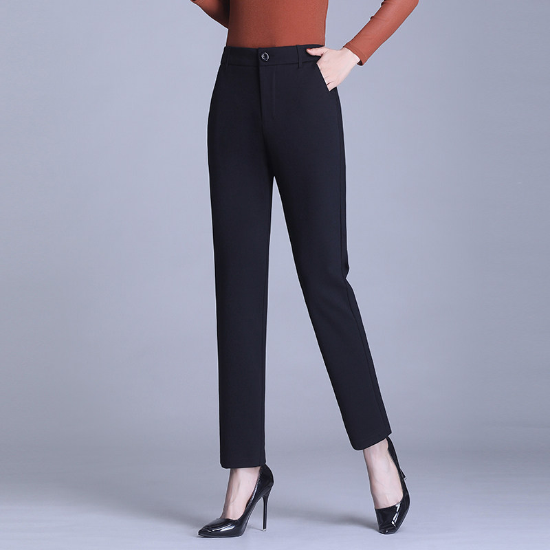 断码 清仓直筒裤女九分版显瘦高腰大码烟管裤职业工作服正装西裤