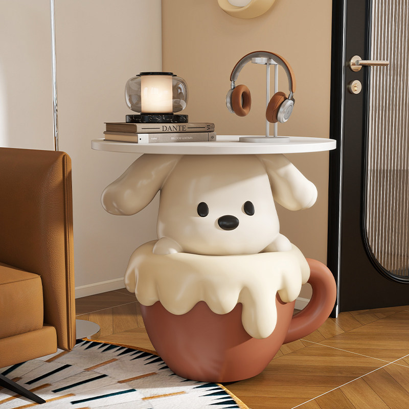 卡通茶杯狗落地摆件沙发旁边几床头柜客厅电视柜置物架家居装饰品