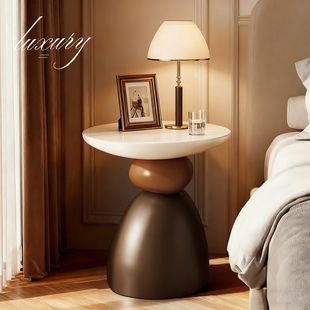 创意床头柜替代神器床边柜床头置物架中古风卧室高级感轻奢小边几