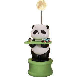 大熊猫落地灯客厅沙发旁边2026新款创意卧室儿童房床头柜一体台灯
