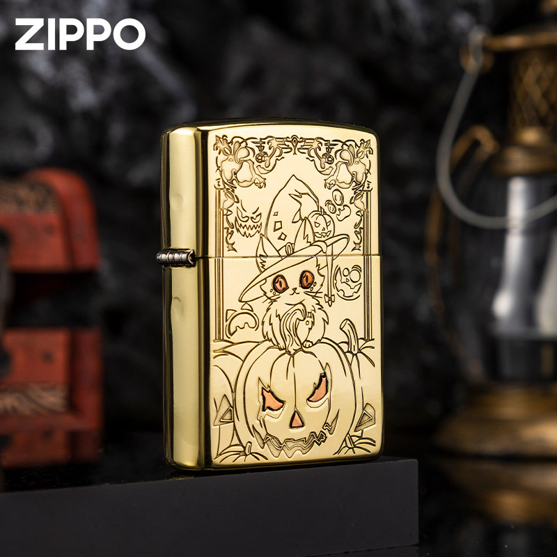 zippo芝宝打火机 万圣节怪诞小猫 官方正品zpoo 防风zppo煤油火机