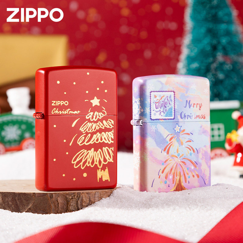 zippo芝宝打火机 圣诞节主题 官方正品zpoo 防风zppo煤油送男友
