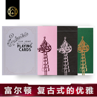 汇奇进口收藏花切复古扑克牌 Ace Fulton's Pink 粉金黑色富尔顿