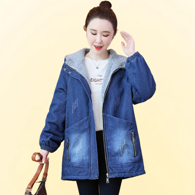 高级感加绒超好看蓝色女士中长款