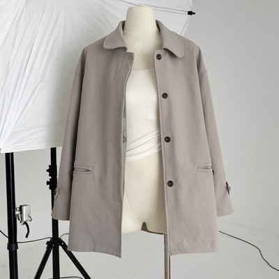 高级小众不撞款外套女中长款