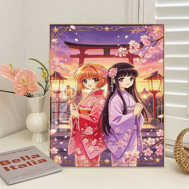 樱花神社新款十字绣套件动漫少女风人物刺绣DIY手工十字绣自己绣
