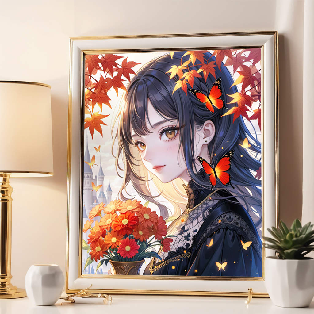 花季少女新款十字绣线绣自己绣客厅卧室小幅钻石画蝴蝶美女钻石绣