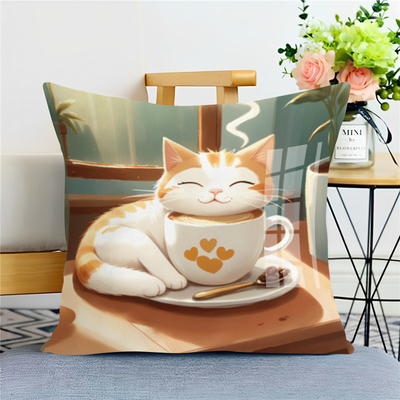 治愈系猫咪十字绣抱枕满绣神兽客厅靠垫手工diy刺绣高级感送朋友