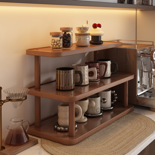 桌面置物架杯架餐桌台面工位杯子收纳架多层茶杯咖啡水杯摆放架子