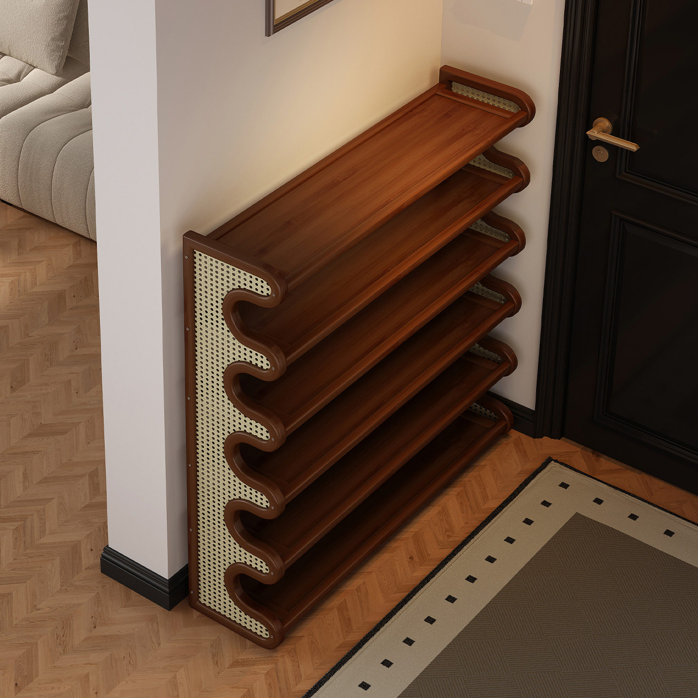 鞋架小窄门口多层家用入户门中古简易鞋柜出租房用角落鞋子收纳架,住宅家具,鞋架,淘宝优惠券,粉丝福利购,淘宝优惠卷