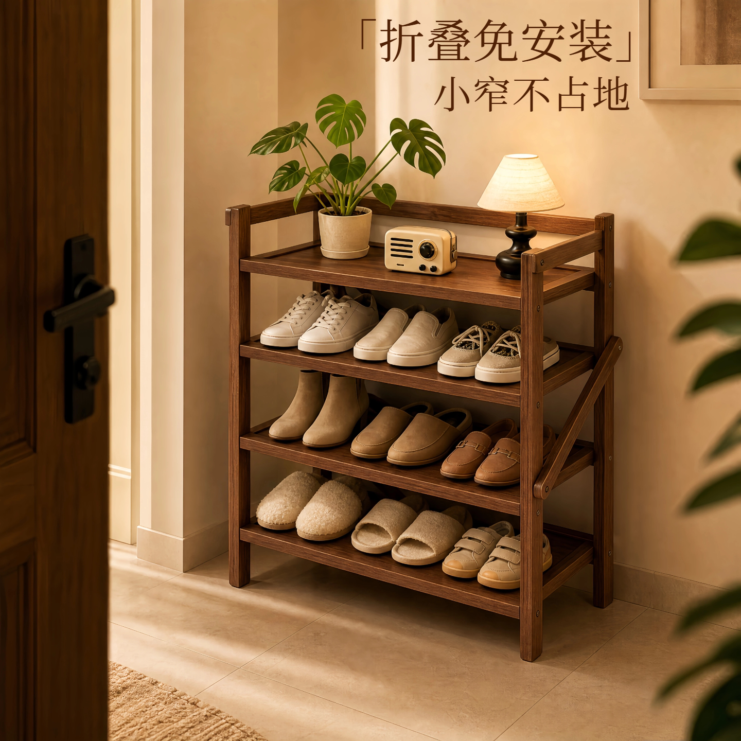 送货上门免安装超稳不晃折叠鞋架图片