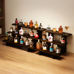 酒架置物架桌面小型酒柜洋酒展示架阶梯式多层陈列杯子收纳分层架