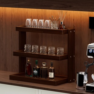 杯架杯子收纳置物架桌面小型玻璃酒杯展示架餐边柜台面分层小酒架