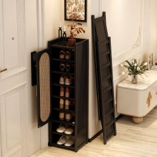 小窄鞋架子家用门口多层带门防尘折叠鞋子收纳柜宿舍小型出租房用