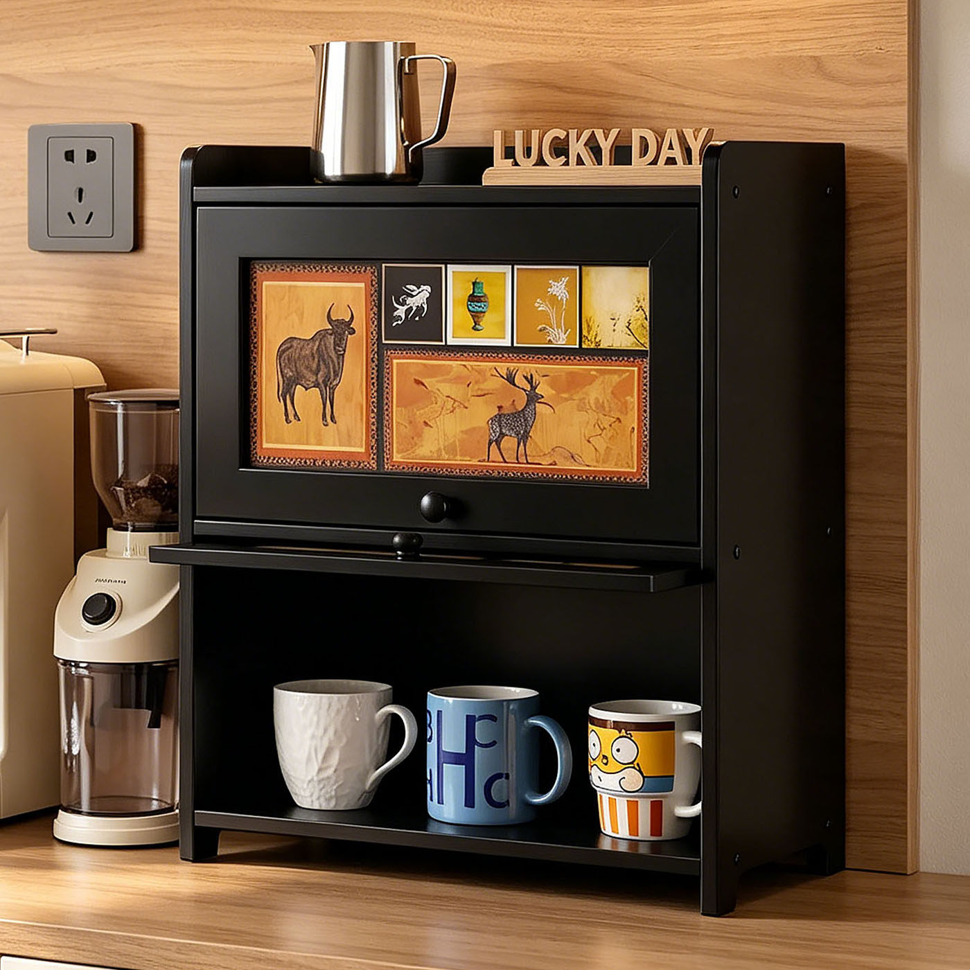桌面收纳柜多层防尘咖啡杯杯架图片