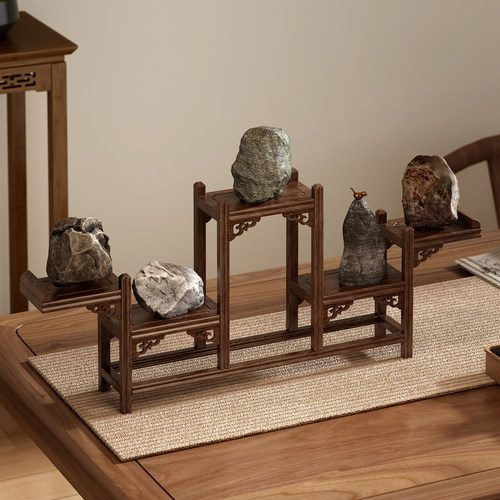 姿竹桌面博古架实木多功能收纳