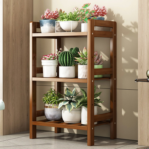 小型现代简约竹多层花架