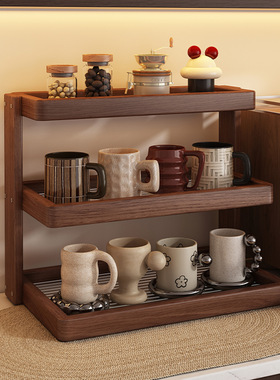 实木杯架子置物架桌面杯子收纳架台面杯柜餐边柜咖啡杯水杯放置架