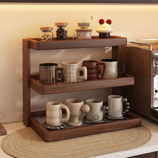 实木杯架子置物架桌面杯子收纳架台面杯柜餐边柜咖啡杯水杯放置架
