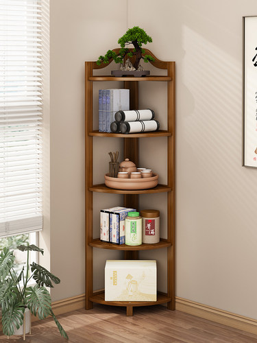 博古架实木中式小型茶叶收纳柜茶具茶柜架子茶室置物架布置高级感