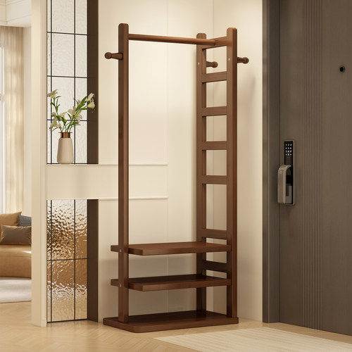 姿竹多层实木简约不占空间衣帽架