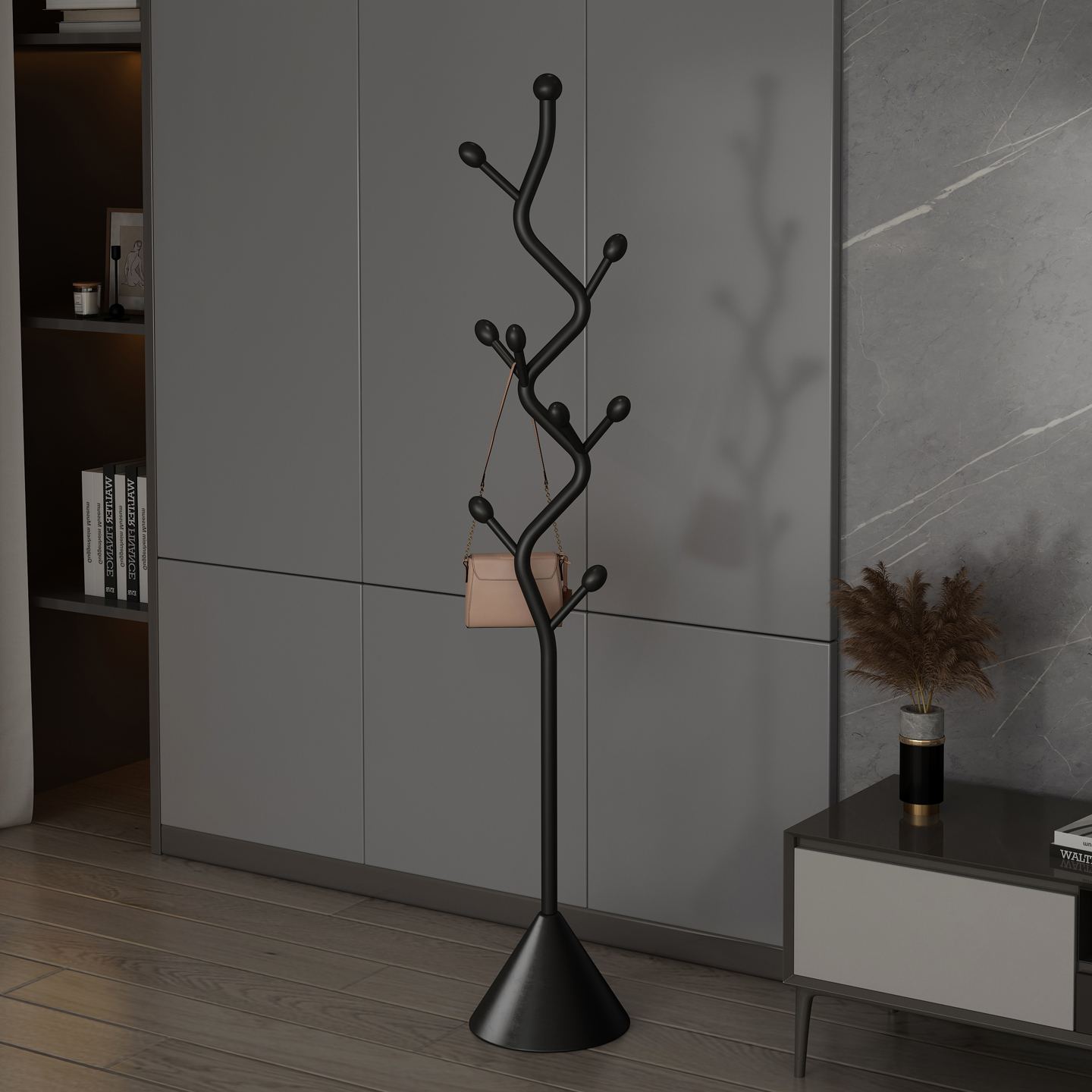 【衣服+帽子+包包】一体式衣帽架