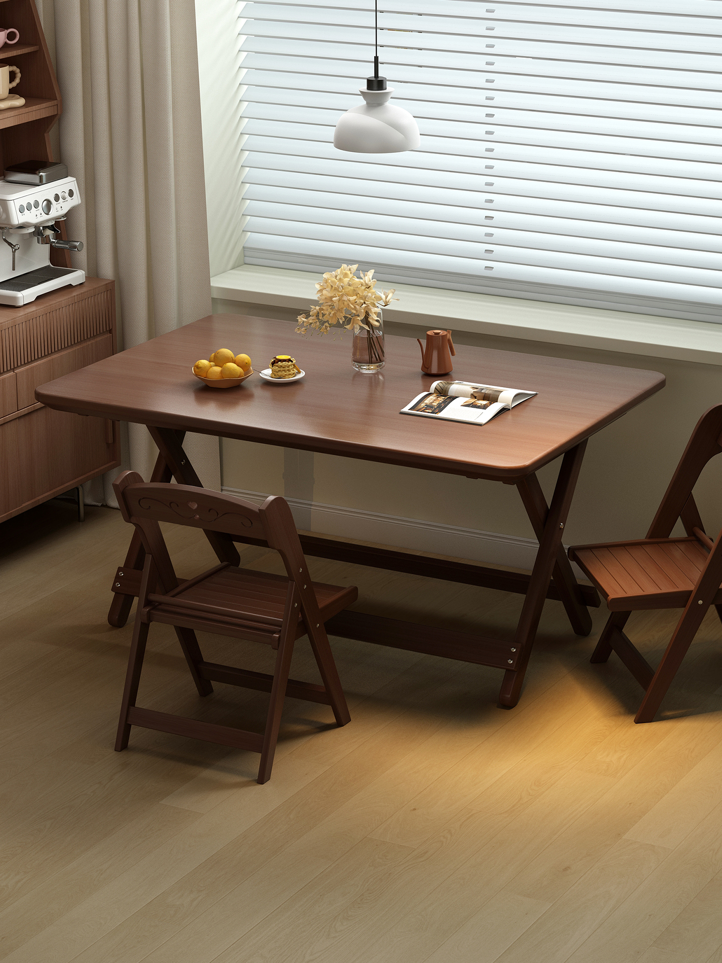 折叠桌子餐桌家用长方形小户型简易饭桌出租房专用新型吃饭小方桌