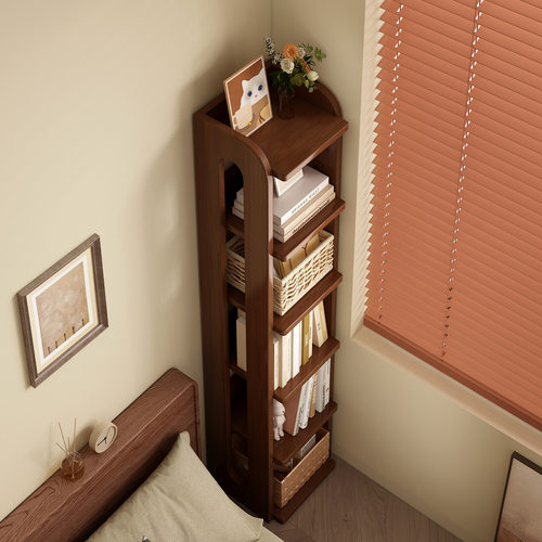 实木书架落地置物架床头客厅儿童绘本架书柜学生家用墙边小窄柜子